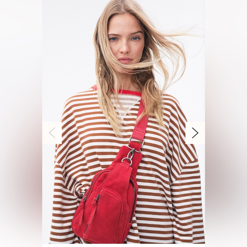 Free People We The Free Classic Striped Oversized Crewneck XS